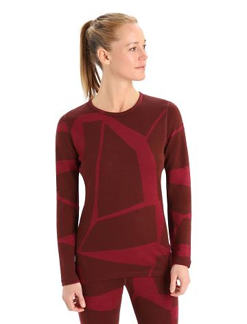 Dámské Jeden kus a sady Icebreaker Merino 250 Vertex Long Sleeve Crewe Thermal Top Fractured Landscapes Růžové | CZ 1158WNBY